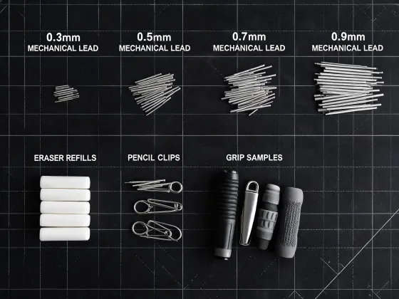 Mechanical pencil component tray