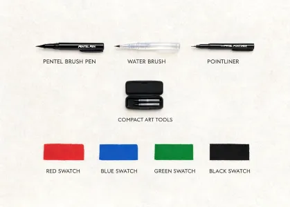 Brush pens and art supplies